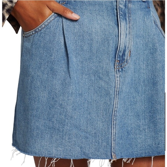 Free People Denim Mini Skirt with Frayed Hem - Picture 8 of 8